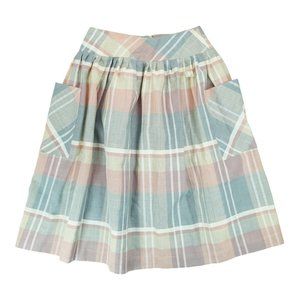 Vintage Regatta Sport Women's Midi Skirt Plaid Pastel Size 14 ~‎ Side Pockets